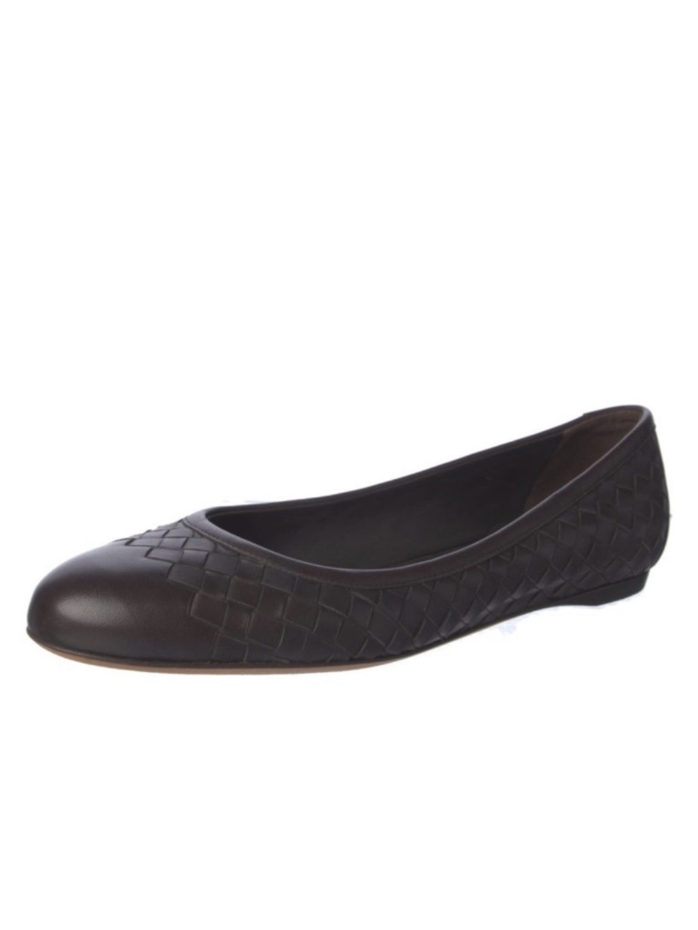 Bottega Veneta Intrecciato Weave Leather Ballet Flats - Black